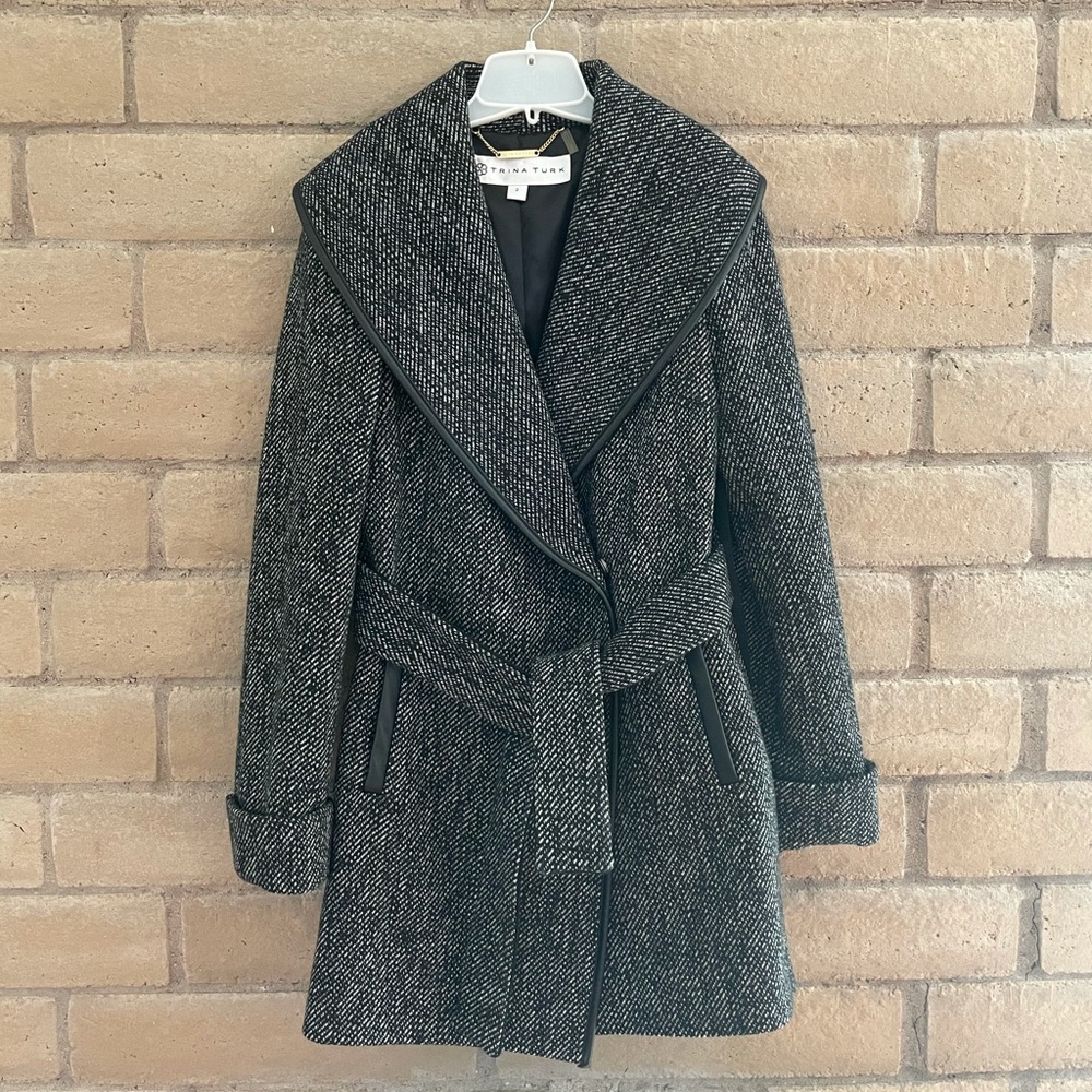 Trina Turk Black and white trench coat
